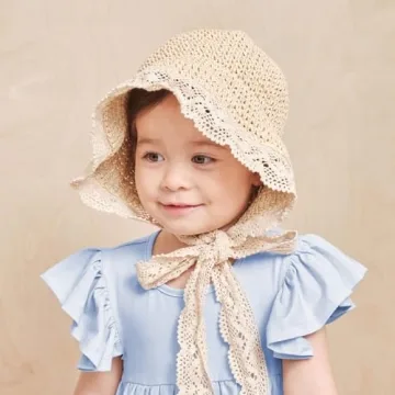 Pureborn Baby Straw Sun Hat for Girls - Stylish & Safe