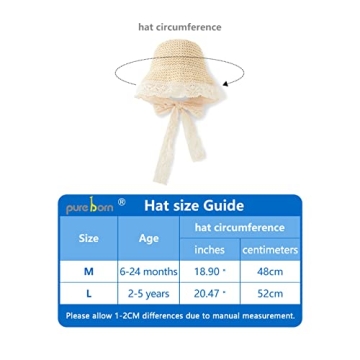 Pureborn Baby Straw Sun Hat for Girls - Stylish & Safe