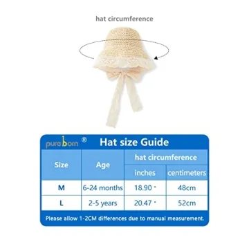 Pureborn Baby Straw Sun Hat for Girls - Stylish & Safe