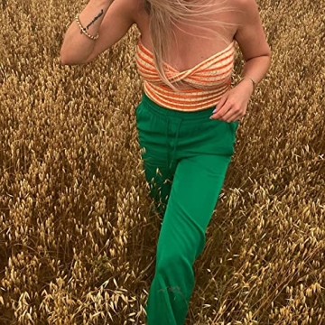 Chic Meladyan Twist Front Striped Crop Top for Women