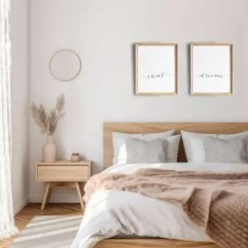 Sweet Dreams Wall Art Prints (Set of 2) - Unframed - 8x10 | Calligraphy | Elegant Calligraphy Design | Perfect for Nursery or Bedroom Décor | Living Room Décor | Farmhouse Wall Décor | Wall Art Set
