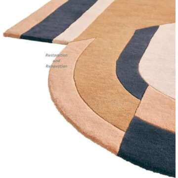 Restoration and Renovation Modern Irregular Shape Wool Area Rug | Geometric Pattern, Hand-Tufted with 100% Wool | Perfect for Living Room, Bedroom & Home Decor (Multi 1, 5' x 5')