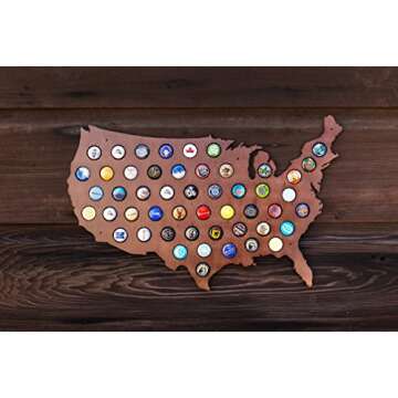 Stylish USA Beer Cap Map - Ideal Holder for Craft Beer Collectors