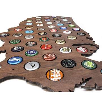 USA Beer Cap Map - Perfect Craft Beer Gift Holder