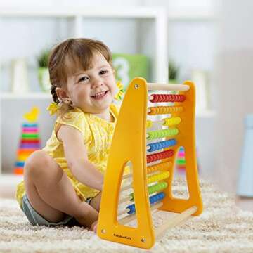 Pidoko Kids Abacus for Kids Math - Wooden Counting Toys for Toddlers - Montessori Math Manipulatives Beads - Educational Toys for Preschool Boys Girls 2 Year Olds And Up