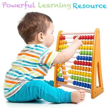 Pidoko Kids Abacus for Kids Math - Wooden Counting Toys for Toddlers - Montessori Math Manipulatives Beads - Educational Toys for Preschool Boys Girls 2 Year Olds And Up
