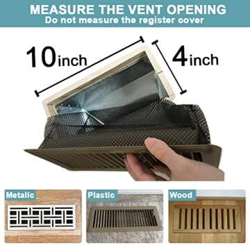 Floor Register Cover Trap - 5-Pack Vent Mesh Filters for Home Air Vents (4 x 10 Inch)