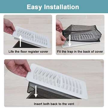 Durable Floor Register Cover Trap - 5-Pack Vent Filters