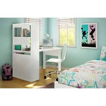 South Shore Pure White Work Table and Storage Combo