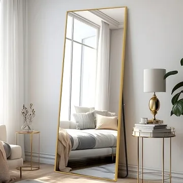 65x22 Gold Aluminum Alloy Full Length Floor Mirror by NeuType