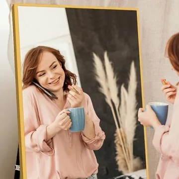 65x22 Gold Aluminum Alloy Full Length Floor Mirror by NeuType