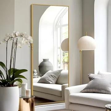 65x22 Gold Aluminum Alloy Full Length Floor Mirror by NeuType