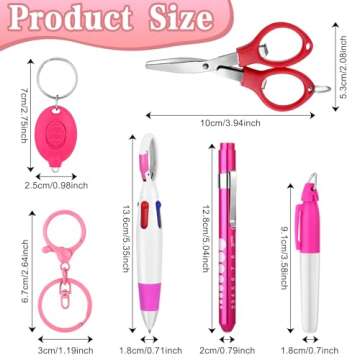 12 pcs Nurse Pen Set - Essential Tools for Nurses with Keychains, Lights & More!