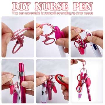Nurse Pen Set with Marker, Scissors, LED Light | 12 pcs