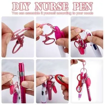 Nurse Pen Set with Marker, Scissors, LED Light | 12 pcs