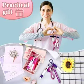Nurse Pen Set with Marker, Scissors, LED Light | 12 pcs