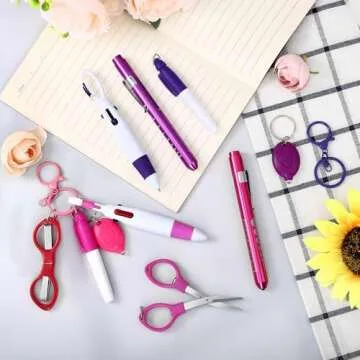Nurse Pen Set with Marker, Scissors, LED Light | 12 pcs