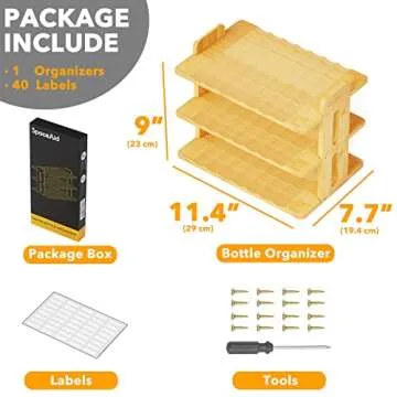 SpaceAid Bamboo Water Bottle Organizer for Stylish Storage