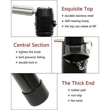 Lihui Wig Stand Tripod Wig Head Stand Mannequin Head Stand, Adjustable Mannequin Stand Tripod Wig Stand For Styling