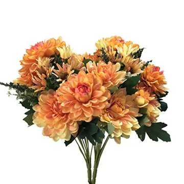 Htmeing Artificial Silk Gerbera Daisy Bouquet - Bright Floral Decor