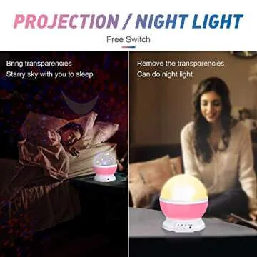 SUNNEST Night Light for Kids,Kids Night Light, Star Night Light, Nebula Star Projector 360 Degree Rotation Moon Star Projector - 4 LED Bulbs 8 Light Color Changing with USB Cable