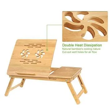 SONGMICS Bamboo Laptop Desk - Stylish Multi-Purpose Tray