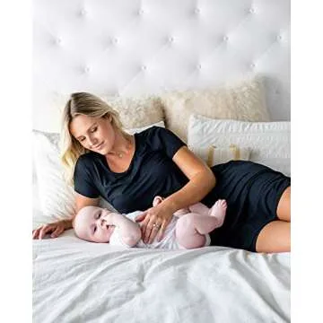 Kindred Bravely Eleanora Ultra Soft Maternity and Nursing Nightgown and Lounge Dress (Black, XX-Large)