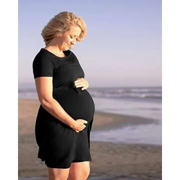 Kindred Bravely Eleanora Ultra Soft Maternity and Nursing Nightgown and Lounge Dress (Black, XX-Large)