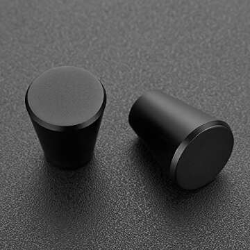 Ravinte Set of 5 Matte Black Kitchen Cabinet Knobs - Durable & Stylish