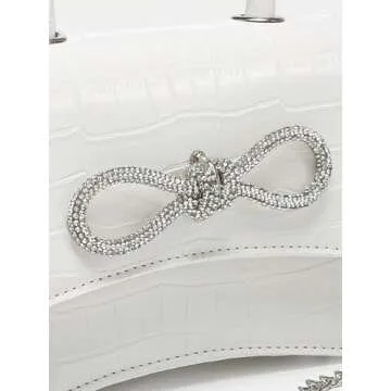 QWINEE Women's Mini Evening Bag with Rhinestone Charm