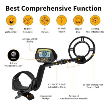 SAKOBS Waterproof Metal Detector for Beginners & Enthusiasts
