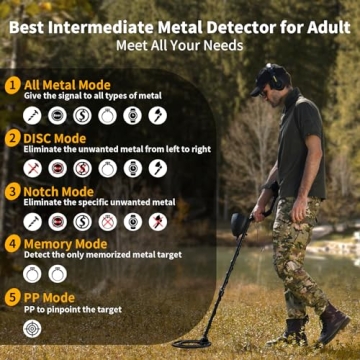 SAKOBS Waterproof Metal Detector for Beginners & Enthusiasts