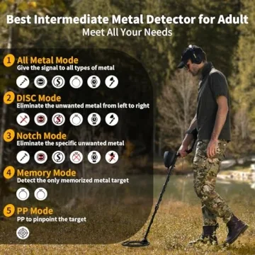SAKOBS Waterproof Metal Detector for Beginners & Enthusiasts