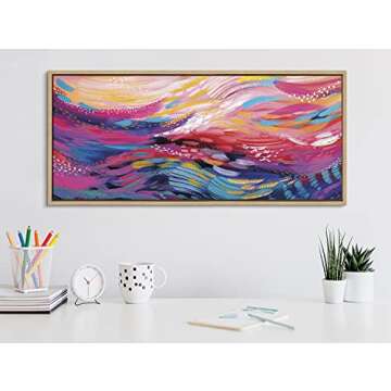 Kate and Laurel Brush Strokes 90 Canvas Wall Art 18x40