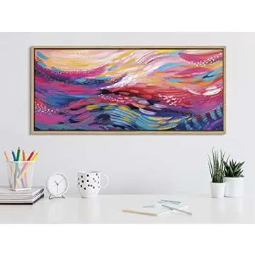 Kate and Laurel Brush Strokes 90 Canvas Wall Art 18x40