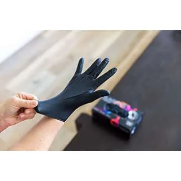 Framar Powder Free Disposable Gloves, Black Nitrile Gloves 100 Pk, Hair Dye Gloves, Gloves Disposable Latex Free, Cleaning Gloves, Plastic gloves, Latex Free Gloves Nitrile – Mechanic Gloves (Medium)