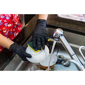 Framar Powder Free Disposable Gloves, Black Nitrile Gloves 100 Pk, Hair Dye Gloves, Gloves Disposable Latex Free, Cleaning Gloves, Plastic gloves, Latex Free Gloves Nitrile – Mechanic Gloves (Medium)