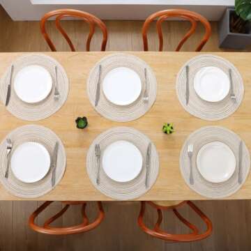Stylish SHACOS Round Placemats Set of 6 for Dining