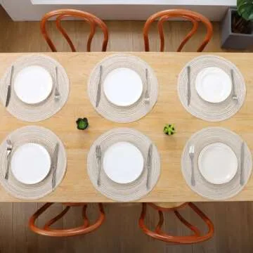 Stylish SHACOS Round Placemats Set of 6 for Dining
