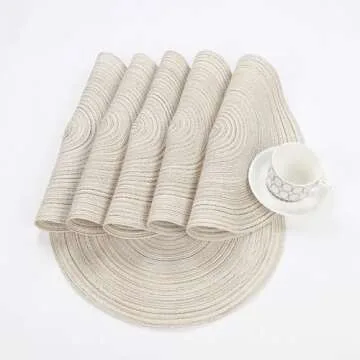 Stylish SHACOS Round Placemats Set of 6 for Dining