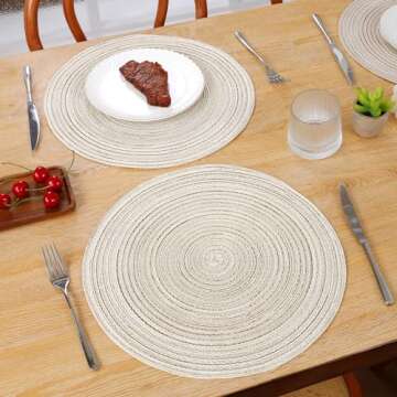 Stylish SHACOS Round Placemats Set of 6 for Dining
