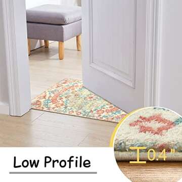 Lahome Bohemian Floral Medallion Area Rug - 3x5 Pink Rug for Bedroom Girls Soft Nursery Mat, Non-Slip Machine Washable Carpet for Bathroom Dressing Room Playroom Dorm Couch Office, Pink/Multi