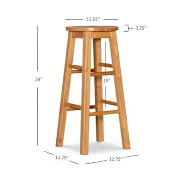 Linon 29-Inch Barstool with Quality Oak Finish