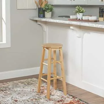 Linon 29-Inch Barstool with Quality Oak Finish