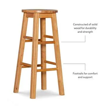 Linon 29-Inch Barstool with Quality Oak Finish