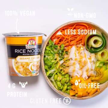 Dr. McDougall's Sesame Chicken Rice Noodle Soup - Gluten Free and Vegan Ramen Noodles - Instant Rame...