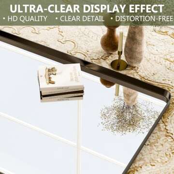 GLSLAND 30x40 Inch Black Bathroom Mirror - Rectangular Wall Mirror - Aluminum Alloy Frosted Frame Horizontal or Vertical for Modern Minimalist Farmhouse Home Decor