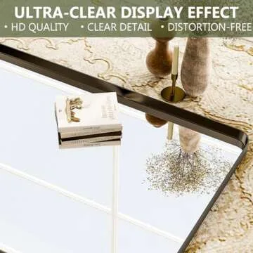 GLSLAND 30x40 Inch Black Bathroom Mirror - Rectangular Wall Mirror - Aluminum Alloy Frosted Frame Horizontal or Vertical for Modern Minimalist Farmhouse Home Decor