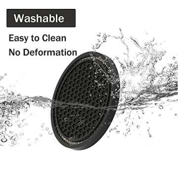 JUSTTOP Car Cup Holder Coaster, Insert 2 Pack Universal Auto Anti Slip, Bling Crystal Rhinestone Car Interior Accessories-Black