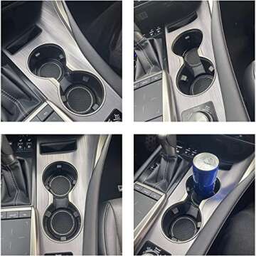 JUSTTOP Car Cup Holder Coaster, Insert 2 Pack Universal Auto Anti Slip, Bling Crystal Rhinestone Car Interior Accessories-Black